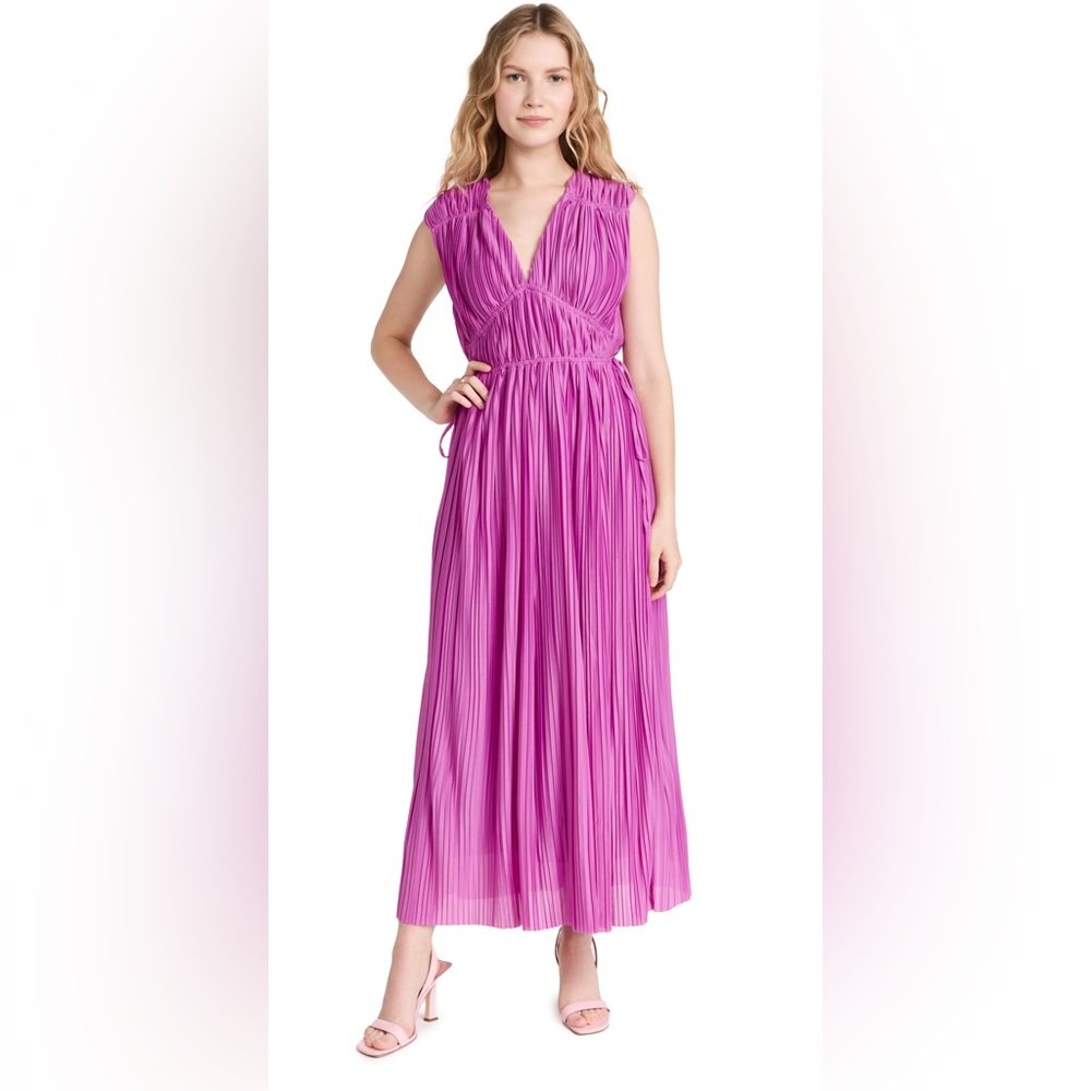Endless Rose Pink Pleated Midi Dress
